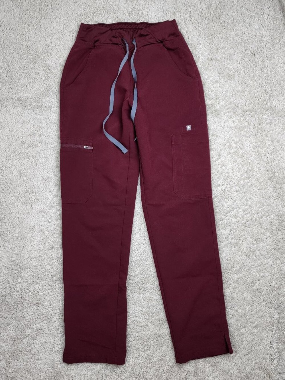 Figs Technical Collection Zamora Jogger Scrubs Womens XXS/P Petite Small Red
